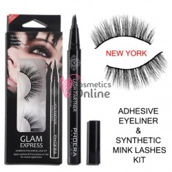 Gene false GLAM LASH 3D tip banda 1 pereche Cod NEW YORK + Adeziv Negru  